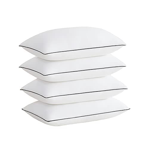 Acanva Cooling Bed Pillows for Sleeping, Luxury Hotel Quality 3D Microfiber Filling with Breathable Cover for Side Back and Stomach Sleepers, Reduces Neck Pain,King (Pack of 4), Black