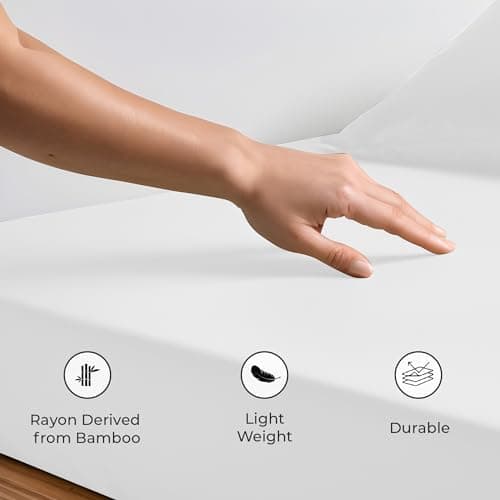 LINENWALAS Fitted Sheet Only Viscose Derived from Bamboo, Bottom Sheet for Twin XL Size Bed – 16” Deep Pocket, All Around Snug Fit – Cooling, Breathable, Soft, Hypoallergenic (White, Twin XL) 6