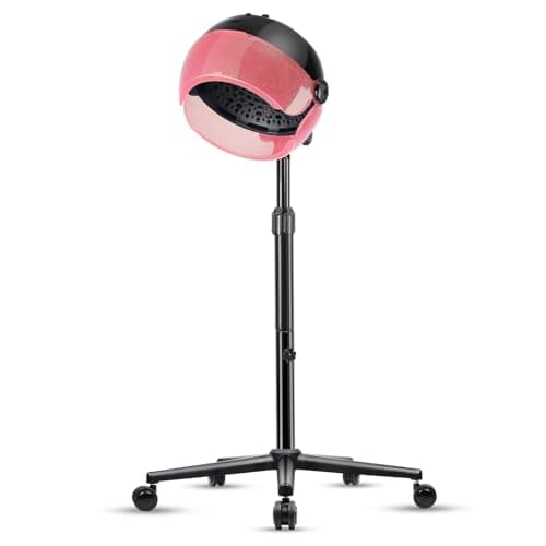 Hooded Hair Dryer, Professional Standing Hair Dryer with Time Settings, Touch Controls and 3 Temperature Modes, Sit Under Hair Dryer Bonnet, Height Adjustable Ionic Hooded Dryer for Home or Salon Use