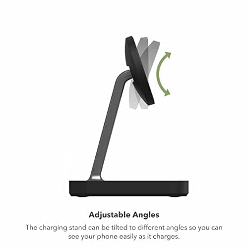 mophie Snap+ 2-in-1Charge Stand & Pad - 15w Wireless Charger Compatible with iPhones & AirPods, Includes Snap+ Adapter for Other Qi Enabled Phones, Steel Base, Adjustable Angles 8
