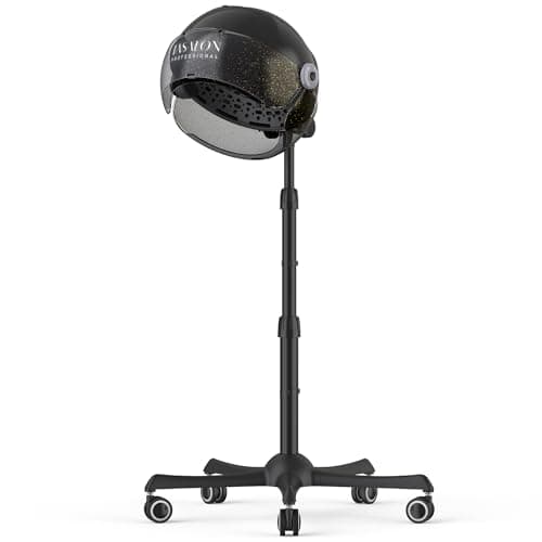 TASALON Ionic Hooded Hair Dryer - 1875W Bonnet Dryer with 3 Temperature Settings - Portable Standing Dryer for Home and Salon (Black)