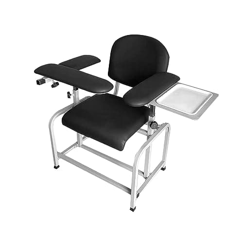 Helsevesen Blood Drawing Chair with Side Tray, Clinic Chair with Soft Padded Seat, Phlebotomy Chair with Adjustable Armrest
