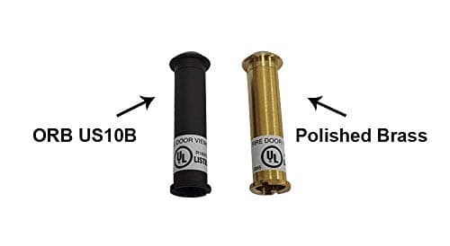 QCAA Solid Brass Door Knocker, 7", with 160 Degree Glass Len Door Viewer (UL Listed), Matte Black, 1 Pack 6