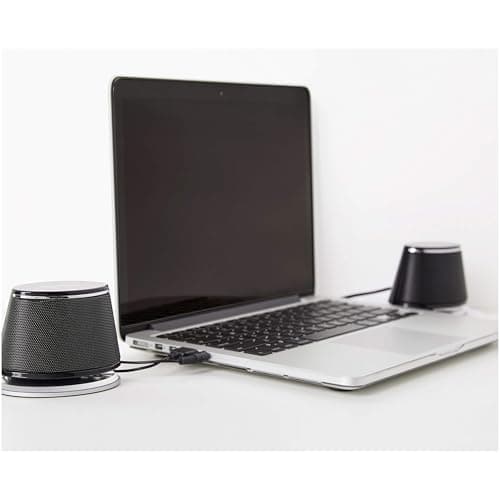 Amazon Basics Stereo 2.0 Speakers for PC or Laptop with Volume Control, 3.5mm Aux Input, USB-Powered, 1 Pair, Black 7