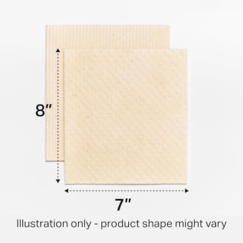 Swedish Wholesale Dishcloths Reusable 8" x 7" Sponge Cloths, Bulk 10 Pack of High Absorbent Cellulose Dish & Kitchen Cleaning Hand Towels, Wring to Dry & Machine Wash, Odor Resistant, Assorted Colors 9