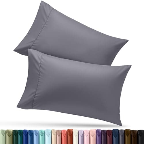 Utopia Bedding King Pillow Cases - 2 Pack - Envelope Closure - Soft Brushed Microfiber Fabric - Shrinkage and Fade Resistant Pillow Covers King Size 20 X 40 Inches (King, Grey)