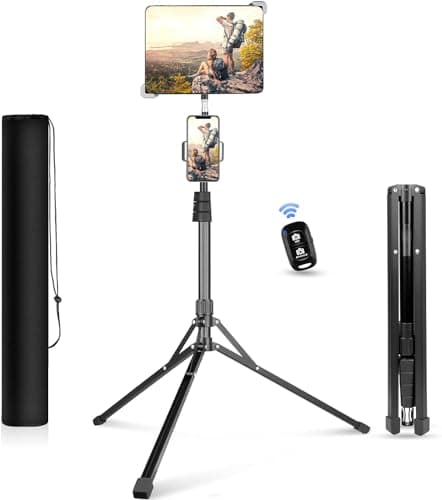 UBeesize 67-in iPad Tripod Stand, 360 Rotating Tablet Mount & Phone Holder, Compatible with 9.9-15.7 Inches Tablets