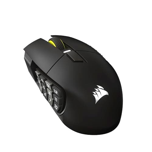 Corsair Scimitar Elite Wireless SE MMO PC Gaming Mouse – 33,000 DPI, 16 Programmable Buttons, Key Slider, Elgato Virtual Stream Deck, 1,000Hz Polling, Up to 150-Hour Battery – Gunmetal