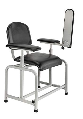 VivaComfort Black Phlebotomy Chair with Adjustable Armrest, Blood Draw Chair, Large Weight Capacity Comfortable Lab Medical Chair 7