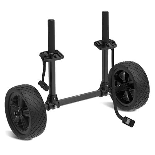 GanFindX Detachable & Aluminum Adjustable Width Kayak Cart | Plug-and-Play, sit on top Kayak cart, Easy to Install & Carry, Suitable for Kayaks Canoes with Scupper Holes