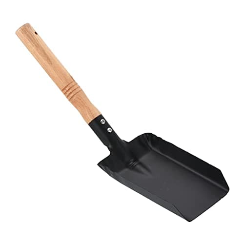 PATIKIL 14" Square Point Shovel, Square Digging Shovel Carbon Steel Flat Head Garden Shovel with Short Hardwood Handle, Black Yellow