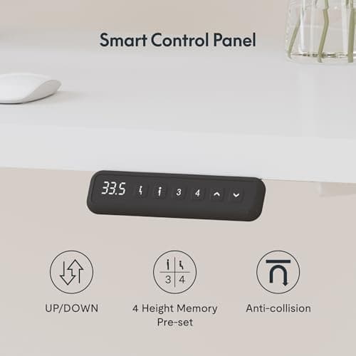 SANODESK 71" L Shaped Standing Desk with 4 Drawers, Height Adjustable Stand up Desk, Corner Gaming Desk with Monitor Stand, White Frame/White Top 6