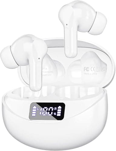 Fhumsh Wireless Earbuds, HiFi Stereo Bluetooth 5.3-Oil White