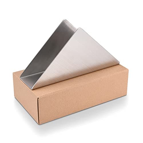 luvtree Silver Stainless Steel 304 Napkin Holder, Modern Triangle Cocktail Napkin Dispenser Organizer for Kitchen Countertops, Dinner Tables, Picnic Tables 7
