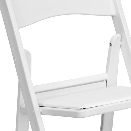Flash Furniture Hercules Series Folding Chair - White Resin - Set of 4 800LB Weight Capacity Comfortable Event Chair - Light Weight Folding Chair 17