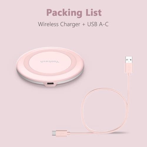 Yootech Wireless Charger,10W Max Wireless Charging Pad Compatible with iPhone 17/17 Pro/17 Pro Max/Air/16/15/14/13/SE 2022/12/11,Samsung Galaxy S25/S24/S23,for AirPods Pro 3(No AC Adapter) 6