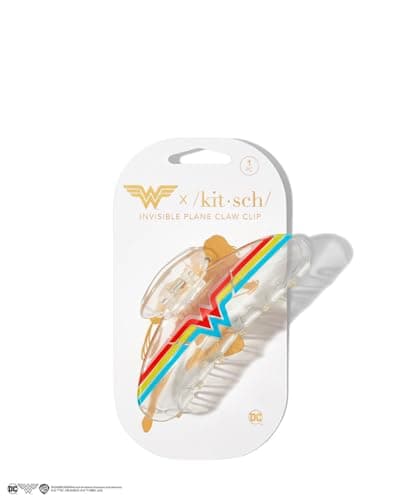 Kitsch Wonder Woman x Satin Pillowcase & Clear Acrylic Large Claw Clip with Discount 6