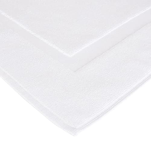 Amazon Basics Non-Slip Cotton Bath Mat, 100% Cotton Absorbent, Machine Washable, 31" L x 20" W, Bright White 6