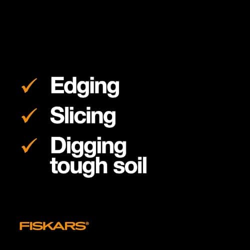 Fiskars 46" Spade Garden Shovel, Steel Flat Spade with Ergonomic D-Handle, Sharp Blade Square Shovel for Lawn Edging, Digging, Heavy Duty Yard Tool, Easy Cuts in Grass and Turf 5