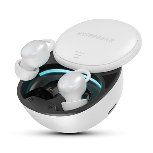 HyperGear Wireless Sleep Earbuds for Side Sleepers Mini Wireless Bluetooth Sleeping Headphones for Side Sleeping White Noise Blocking Sleep Buds White