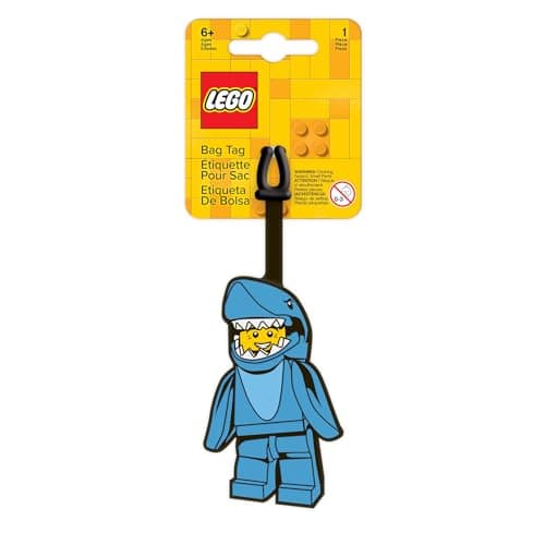 Lego Minifigures Bag Tag - Shark Suit Guy (52540), Silicone Luggage Tag for Travel, Suitcase, Backpack, Summer Beach Bag 6