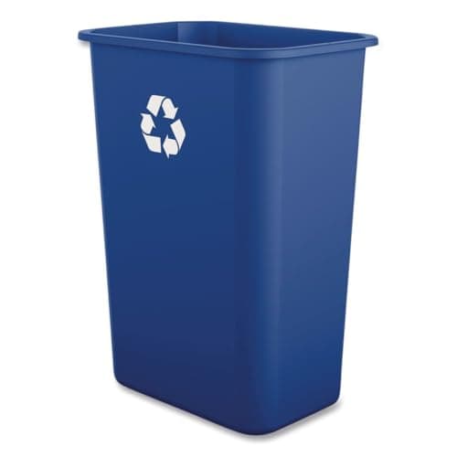 Boardwalk Recycling Bin, 10 Gallon Tall Trash Can, Blue Plastic, Indoor, Easy-to-Clean, 20.5" High, Great for Office Or Kitchen Use, Made in the USA