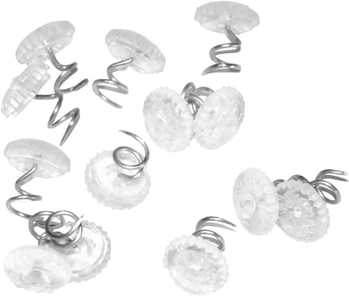 Attmu 30 Pcs Upholstery Tacks Headliner Pins Clear Heads Twist Pins for Slipcovers and Bedskirts, 0.5 Inches Bed Skirt Pins
