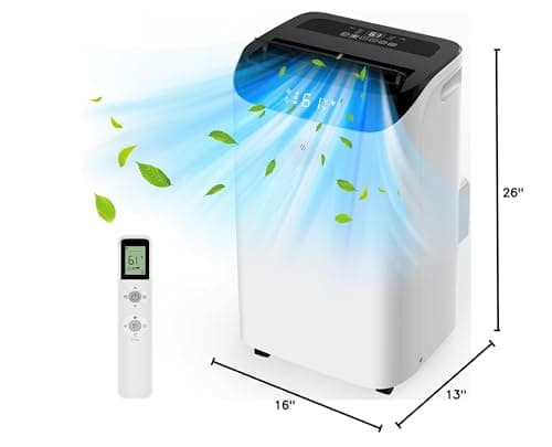 Humhold 14000 BTU Portable Air Conditioners with Remote Control, 3-in-1 Free Standing Cooling AC Unit with Fan & Dehumidifier, Cools Room up to 700 sq.ft, Smart/Sleep Mode,3 Speed,Auto Swing,24H Timer 10