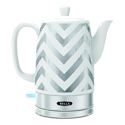BELLA 1.5L Electric Ceramic Kettle, Silver Chevron