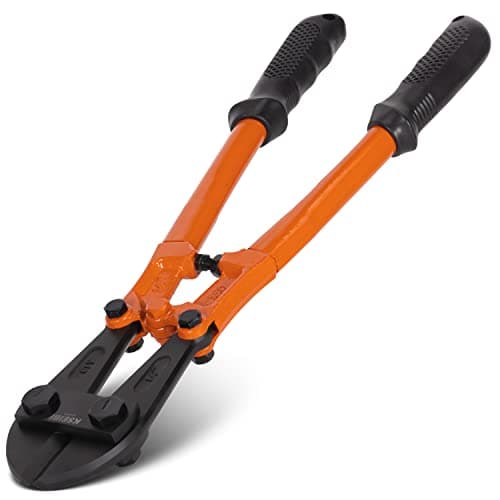 KSEIBI 141575 Small Bolt Cutters 14 inch, Heavy Duty Chrome Vanadium Wire Bolt Cutter with Soft Grip Ergonomic Handle, Ideal for Cutting Small Fences, Steel Wire, Chains, Screws, Locks, and Rivet
