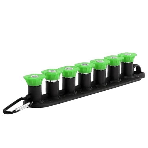 Tool Daily Pressure Washer Tips, 25 Degree Green Power Washer Nozzle Tips 7 Pack with Nozzle Holder, 1/4 Inch Quick Connect, 4000 PSI