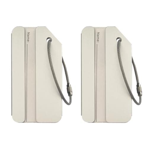 Luggage Tags,2Pack Aluminum Luggage Tags for Baggage Handbag-Luggage Tag Holders for Travel Luggage Baggage Identifier By Merimang (Silver 2Pack)