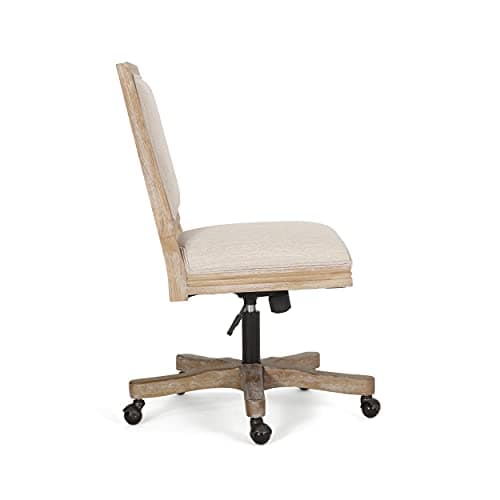 Sandine Upholstered Swivel Office Chair - Beige/Natural 8