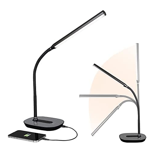 OttLite Wellness Strive LED Desk Lamp, 22", Black (CSN30G5W)