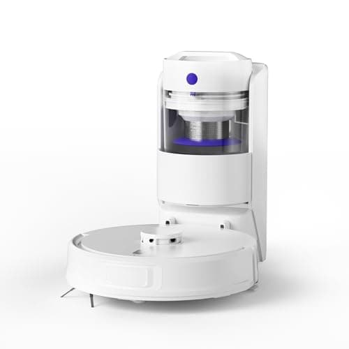 Robot Vacuum and Mop, Upgraded Bagless Robot Vacuum Cleaner with Self-Emptying, 6000Pa Robotic Vacuum with LiDAR Navigation, Smart Mapping, Schedule, App Control for Carpet/Pet Hair, Q20 Ultra, White