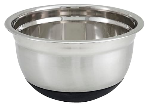 Winco Mixing Bowl with Silicon Base, 3-Quart, Stainless Steel, Black