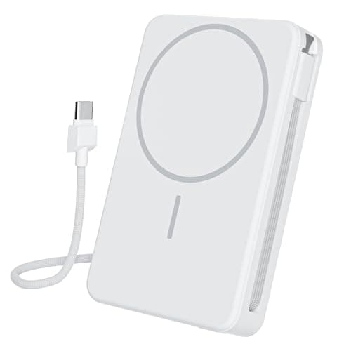 Magnetic Power Bank, 10,000mAh Wireless Portable Charger for Mag-Safe 15W Fast Charging, Battery Pack with USB-C Cable 20W In/Out for iPhone 17e/Air/17/16/15/14/13/12/Plus/Pro/Pro Max, AirPods & More