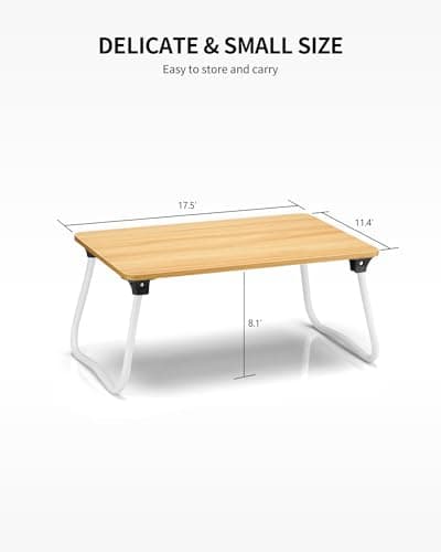 Ruxury Foldable Lap Desk Laptop Stand Bed Desk Table Tray, Breakfast Serving Tray, Portable & Lightweight Mini Table, Lap Tablet Desk for Sofa Couch Floor - Wood 6