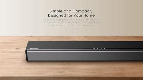 Hisense HS214 2.1ch Sound Bar with Built-in Subwoofer, 108W, All-in-one Compact Design, Bluetooth, Roku TV Ready, HDMI ARC/Optical/AUX/USB, Black (Renewed) 7