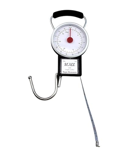 Manual Luggage Baggage Scale with Tape Measure with Dial Analog Display Travel Size Portable Take Along