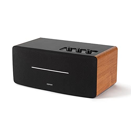 Edifier D12 Integrated Desktop Computer Speakers with Bluetooth 5.0, Wireless Stereo Tabletop Speaker 70 Watts RMS with Subwoofer Line Out, RCA, Aux Input for PC Monitor Laptop - Wooden Enclosure