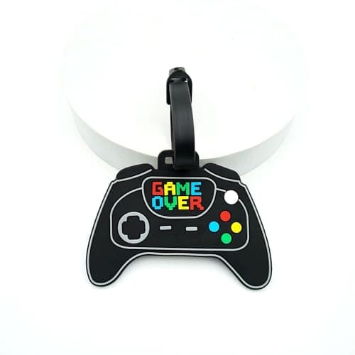 Retro Game Controller Silicone Luggage Tag Fun and Unique Gamepad Personalized Labels Travel Accessory for Gamers