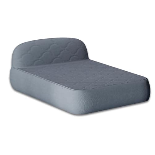 MIYUEXIN AirSlim Pro Series Luxury Air Mattress with Headboard 13" High Queen Mattress with Pump Portable Air Bed with Gray Cover 1500lb Weight Capacity for Family Guest Travel Camping