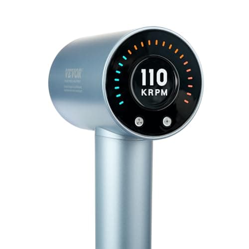 VEVOR High-Speed Hair Dryer with 105,000RPM Brushless Motor, 200 Million Negative Ions Hair Blow Dryer, 4 Temps & 3 Speeds, LCD Display Thermo-Control Hairdryer with Diffuser & Nozzle for Home Travel 10