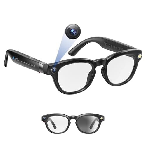 T.Chilyn Update AI Smart Glasses with Camera 2000W AI Real-Time Translation, Bluetooth Audio – Smart Glasses with Camera, Hands-Free Video Recorder for Travel, Sports, Outdoor Use