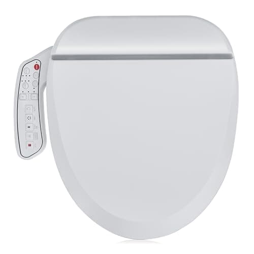 ZMJH ZMA102D Bidet Toilet Seat, Round Smart Unlimited Warm Water, Vortex Wash, Electronic Heated, Warm Air Dryer, Rear and Front Wash, LED Light, Need Electricity, White, (Round)