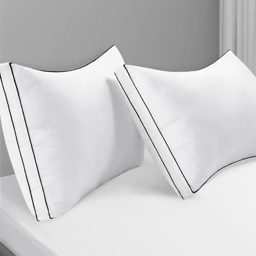 Premium Pillows Queen Size Set of 2, Fluffy and Supportive 7D Down Alternative Bed Pillows, Luxury Soft Hotel Quality Gusseted Pillow for Side Back Stomach Sleepers, Relief Neck Head and Shoulder Pain 8