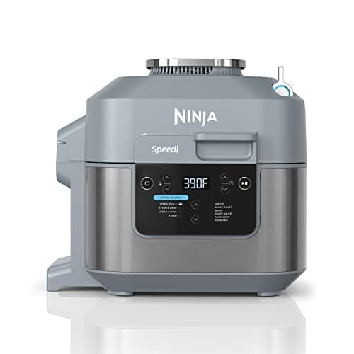 Ninja SF300C Speedi Rapid Cooker & Air Fryer, 6-Quart Capacity, 10-in-1 Functions to Bake, Roast, Sear, Sauté, Slow Cook, Souse Vide & More, 15-Minute Speedi Meals All In One Pot, Sea Salt Grey (Renewed)