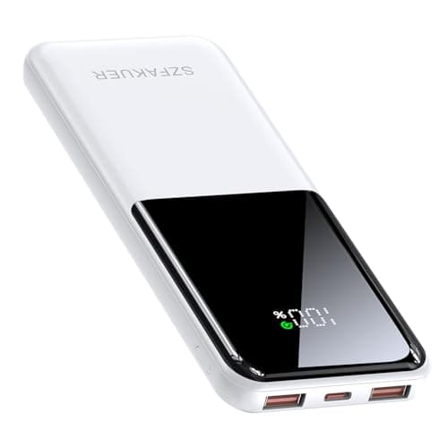 Szfakuer Portable Charger,Slim 10000mAh Power Bank,22.5W USB-C Fast Charging Battery Pack Compatible with iPhone 17/16/15/14/13/12 Pro Samsung Galaxy, iPad, AirPods, Android Tablets (White)