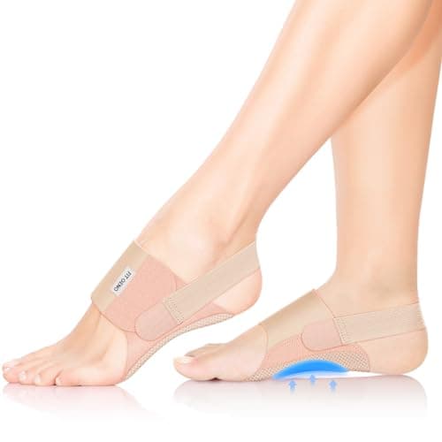 Arch Support Braces for Plantar Fasciitis Relief: Upgraded Non-Slip Wearable Arch Support w/Built-in Orthotics - Adjustable Bands w/Gel Pads for Flat Feet High & Fallen Arch Unisex HSA or FSA Eligible